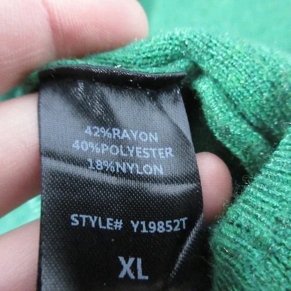 POMANDER PLACE Vivianne Green Turtleneck Oversized Sweater Dress XL 3/4 Length - Picture 7 of 10